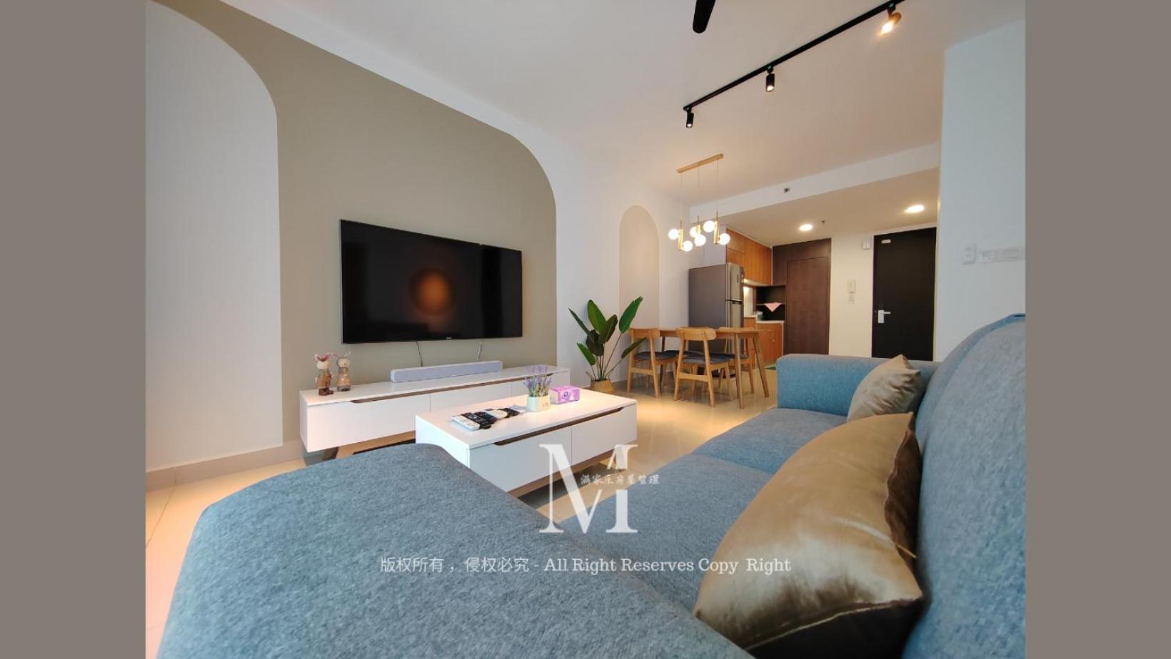 Apartment Trefoil Setia 30# Muji 原木 #2 Bedroom #1-4pax # Setia Mall