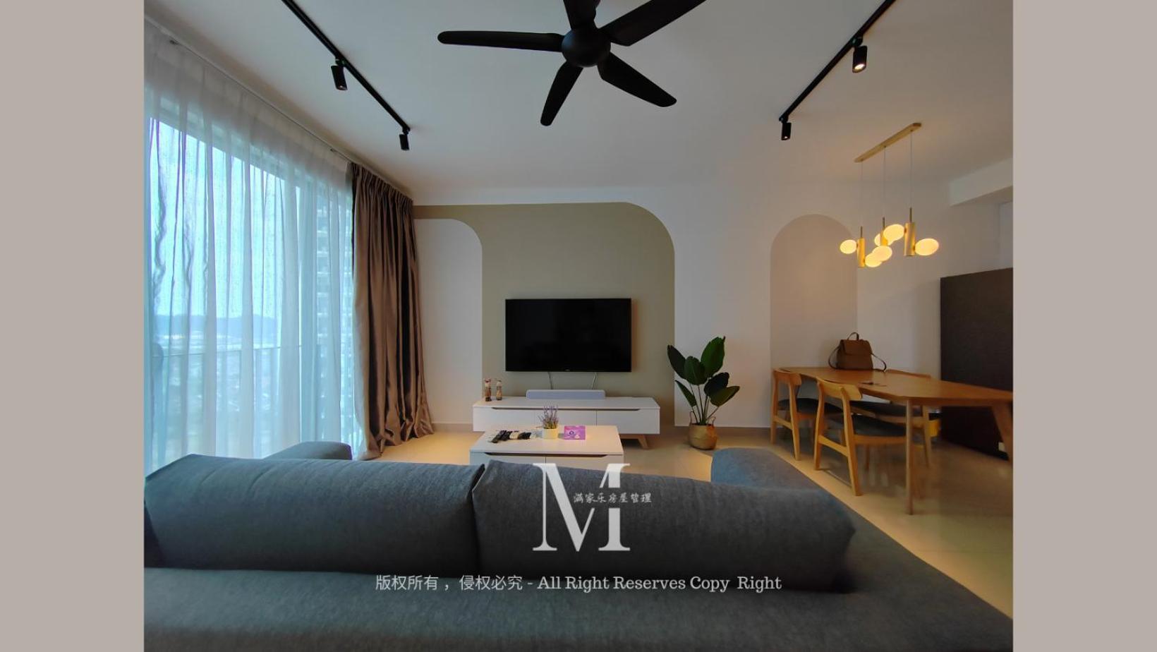 Trefoil Setia 30# Muji 原木 #2 Bedroom #1-4pax # Setia Mall