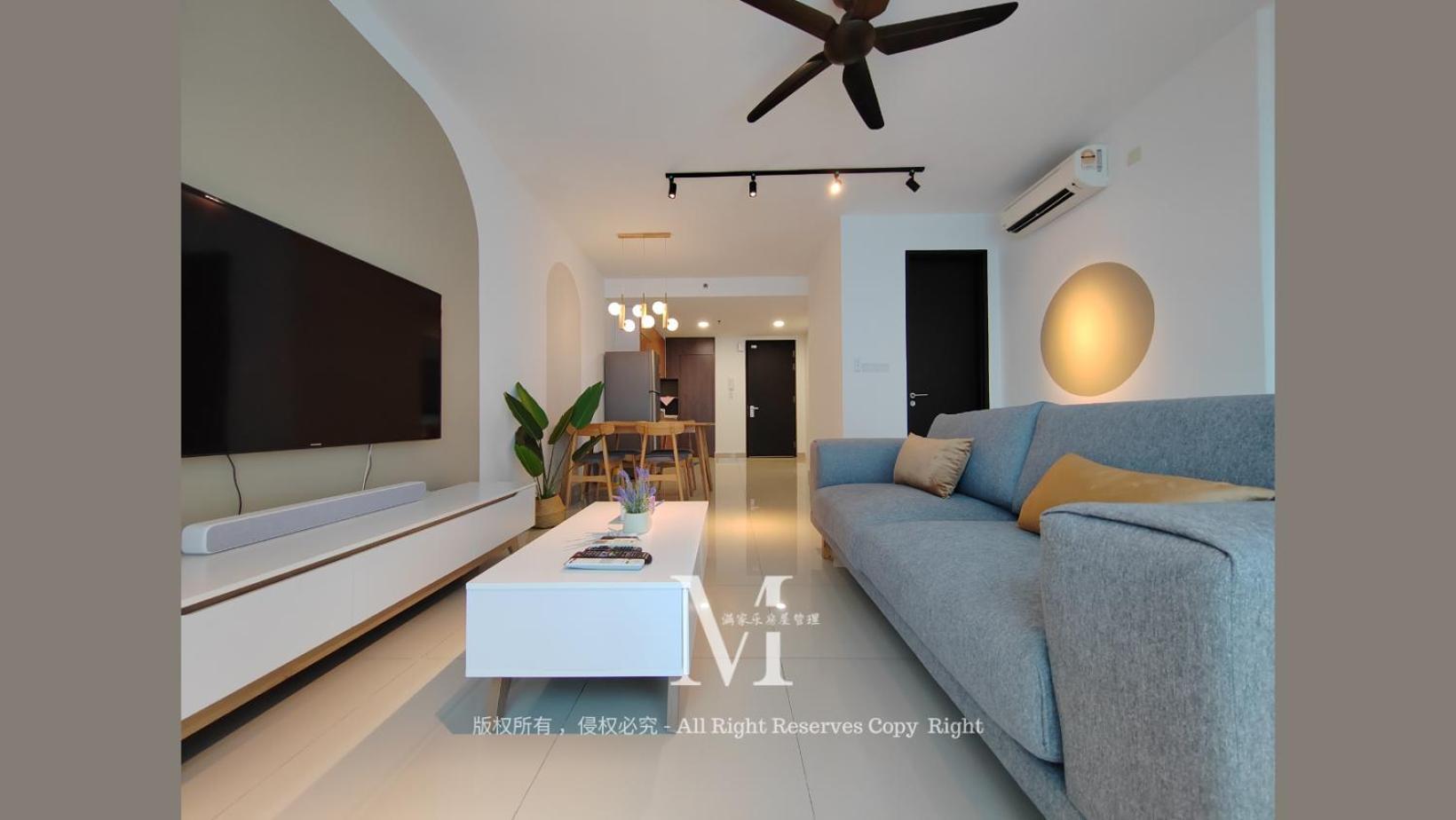 Trefoil Setia 30# Muji 原木 #2 Bedroom #1-4pax # Setia Mall Pangsapuri *